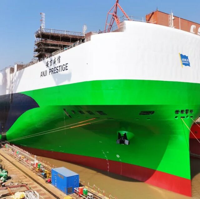 Custom-built 7,800 CEU LNG dual-fuel car carrier delivered to SAIC Anji